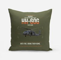 Thumbnail for Sikorsky HH-60G Pave Hawk design on green army pillow