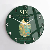 Thumbnail for Sundsvall-Timrå Airport (SDL) design on dark green no frame wall clock