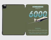 Thumbnail for Bombardier Global 6000 design on green army ipad tablet case