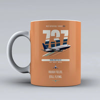 Thumbnail for Boeing 737-200 double-side print on orange ceramic mug
