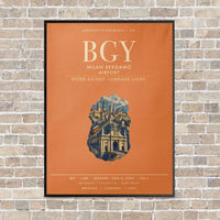 Thumbnail for Milan Bergamo Airport BGY vertical canvas print - framed - orange background