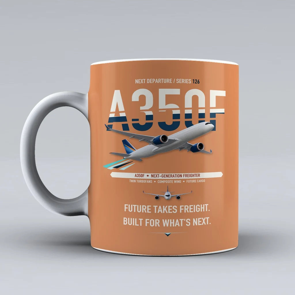A350F Mug design on orange airbus