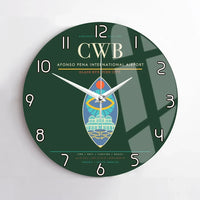 Thumbnail for Afonso Pena International Airport (CWB) design on dark green no frame wall clock