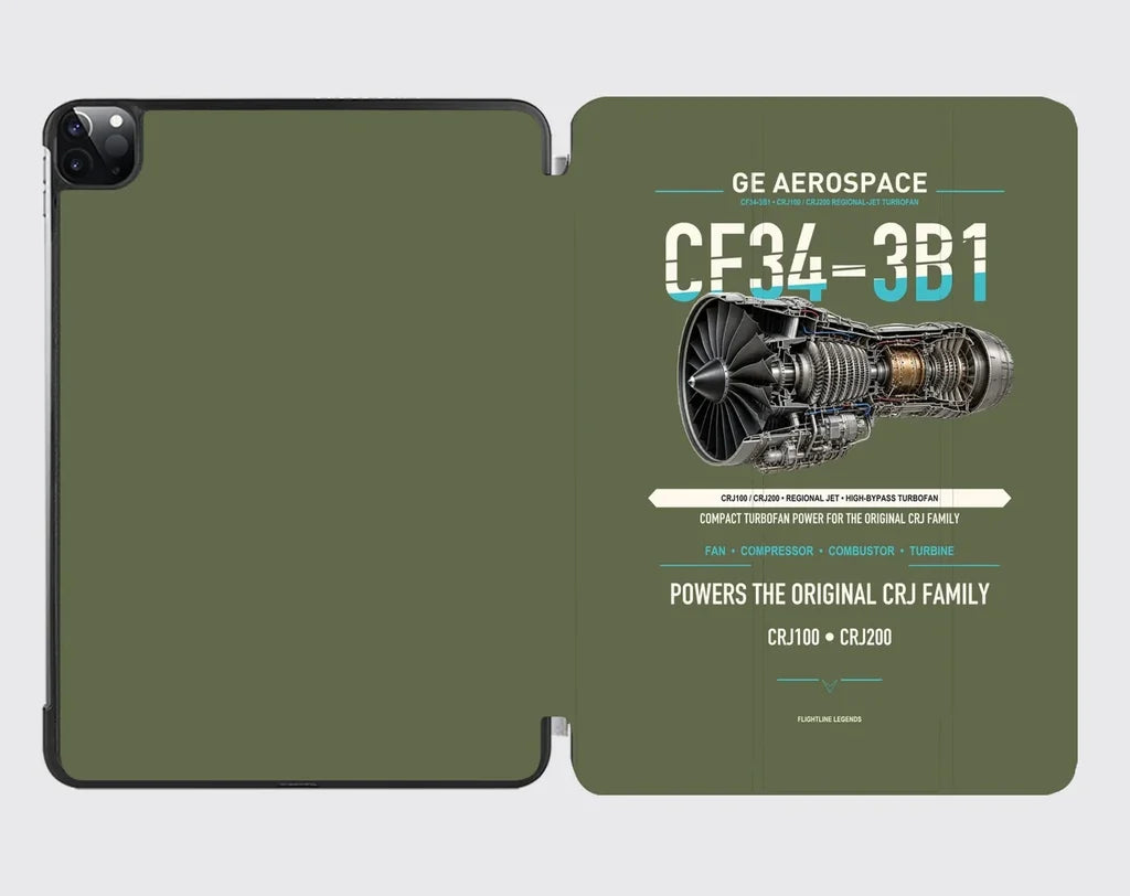 CF34-3B1 design on green army ipad tablet case