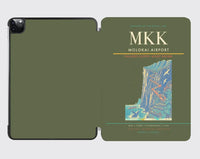 Thumbnail for Molokai Airport (MKK) design on green army ipad tablet case