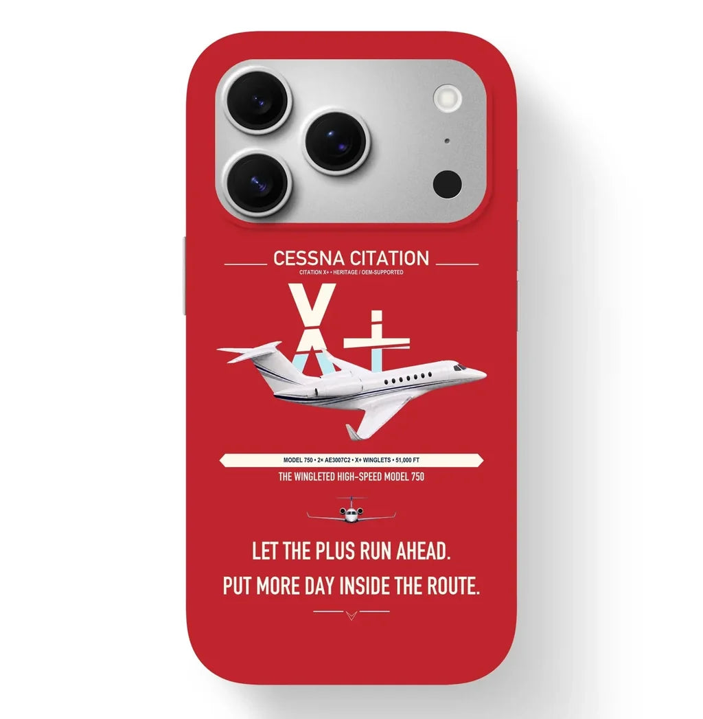 Cessna Citation X+ design on red magsafe iphone case, for iPhone 17 Pro