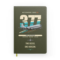 Thumbnail for Boeing 377 Stratocruiser design on green army notebook