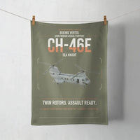 Thumbnail for Boeing Vertol CH-46E Sea Knight design on green army towel