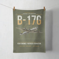 Thumbnail for B-17G Flying Fortress design on green army towel