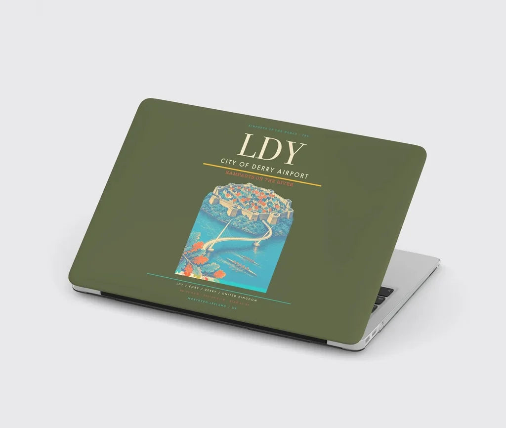 City of Derry Airport (LDY) design on green army MacBook case