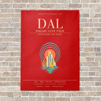 Thumbnail for Dallas Love Field DAL - Canvas Framed - Red