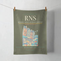 Thumbnail for Rennes–Saint-Jacques Airport (RNS) design on green army towel