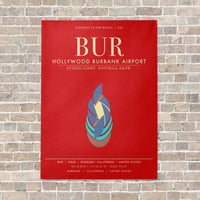 Thumbnail for Hollywood Burbank Airport BUR - Canvas Framed - Red