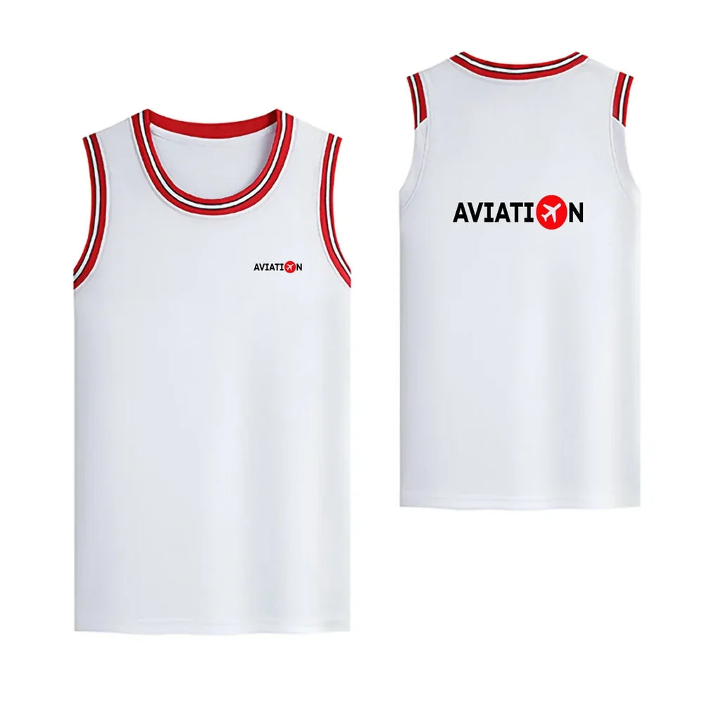 Aviation Designed Basketball Style Sports Tank Tops - view 14