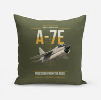 Thumbnail for A-7E Corsair II design on green army pillow