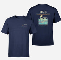 Thumbnail for Teesside International Airport (MME) design printed on navy blue double-side t-shirt