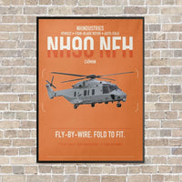Thumbnail for NHIndustries NH90 NFH Caïman vertical canvas print - framed - orange background