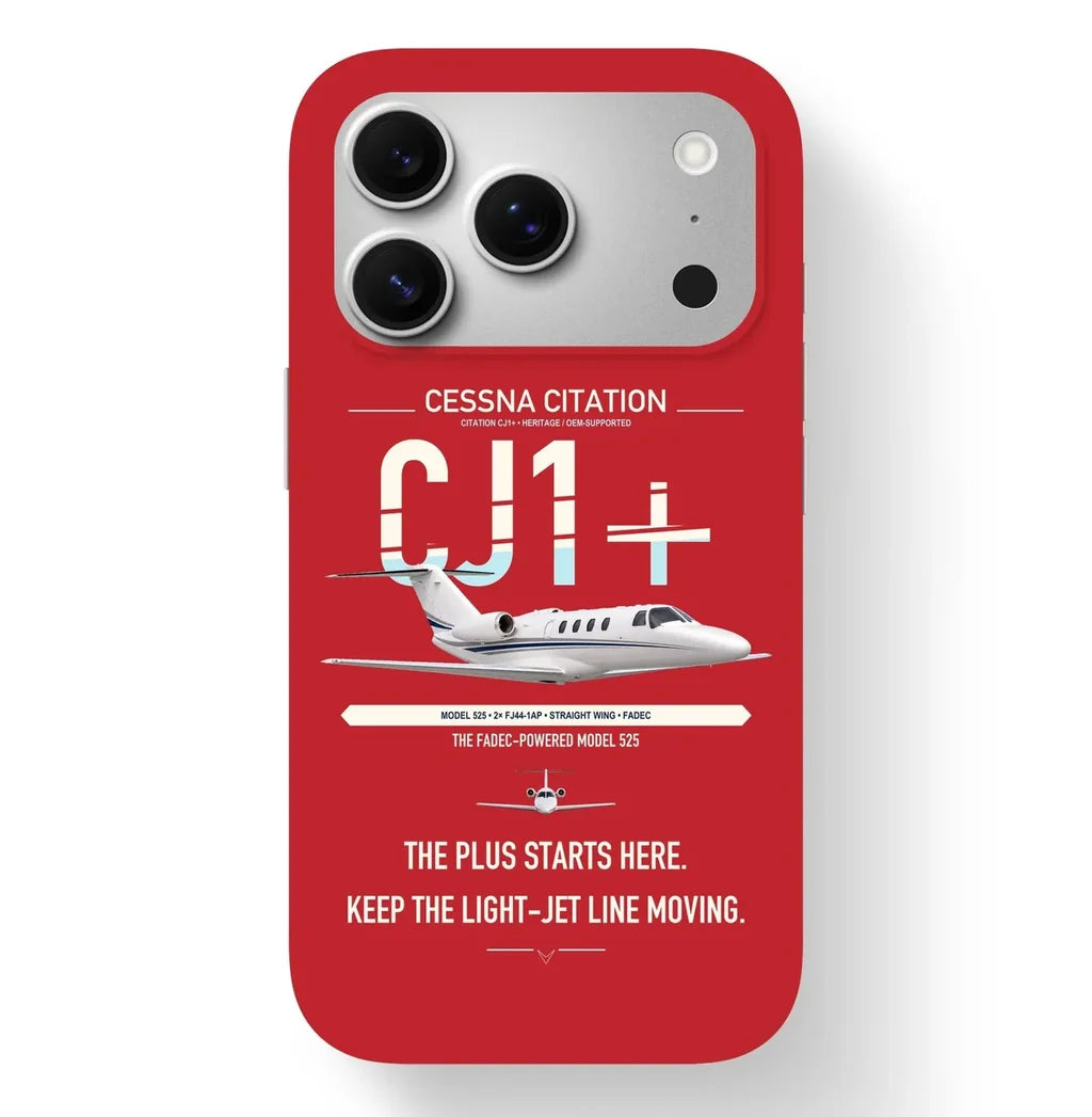 Cessna Citation CJ1+ design on red magsafe iphone case, for iPhone 17 Pro