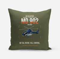 Thumbnail for MD Helicopters MD 902 Explorer design on green army pillow