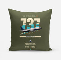 Thumbnail for Boeing 737-200 design on green army pillow