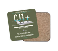 Thumbnail for Cessna Citation CJ1+ design on green army 1 piece coaster