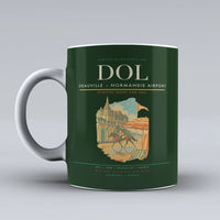 Thumbnail for Deauville – Normandie Airport (DOL) airport code design on dark green ceramic mug
