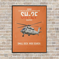 Thumbnail for Kaman SH-2F Seasprite vertical canvas print - framed - orange background