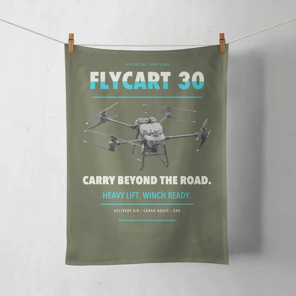 DJI FlyCart 30 design on green army towel