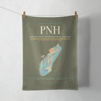 Thumbnail for Phnom Penh International Airport (PNH) design on green army towel