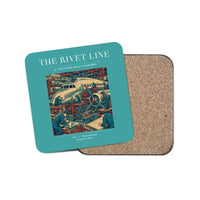 Thumbnail for The Rivet Line - Designed Coasters design on turquoise 1-piece