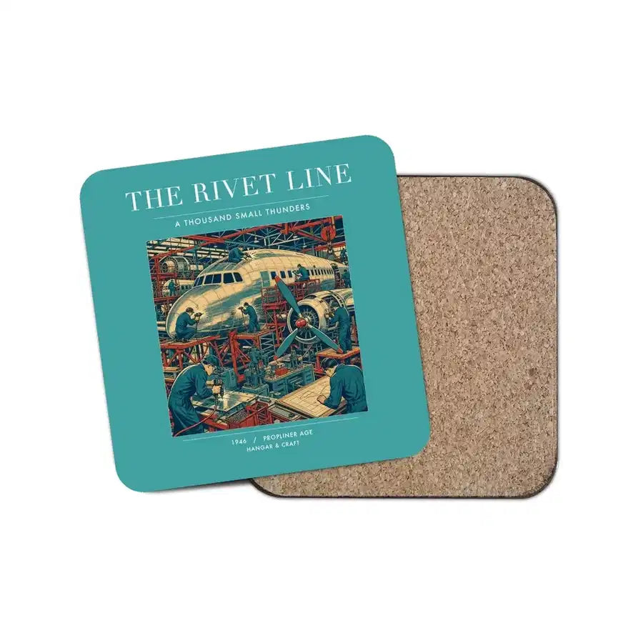 The Rivet Line - Designed Coasters design on turquoise 1-piece