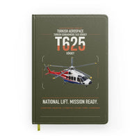 Thumbnail for Turkish Aerospace T625 Gökbey design on green army notebook