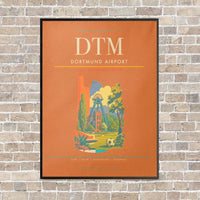 Thumbnail for Dortmund Airport DTM vertical canvas print - framed - orange background