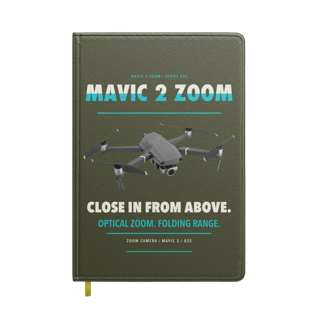 DJI Mavic 2 Zoom design on green army notebook