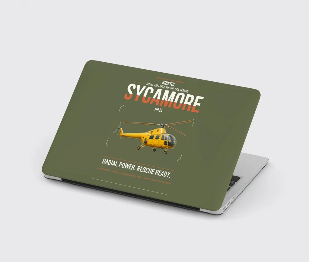 Bristol Sycamore HR14 design on green army MacBook case