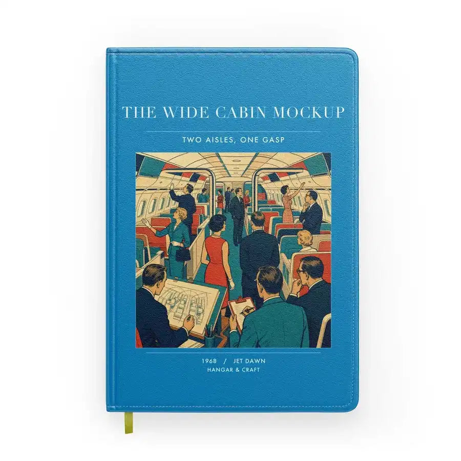 VINTAGE G4467 - The Wide Cabin Mockup - Designed Notebooks design on turquoise