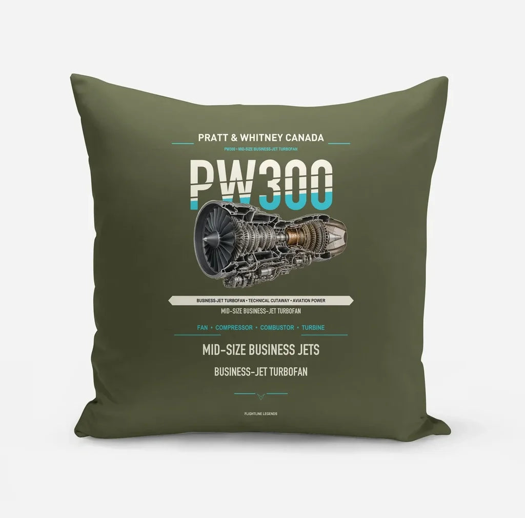 PW300 design on green army pillow