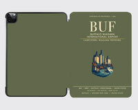 Thumbnail for Buffalo Niagara International Airport (BUF) design on green army ipad tablet case
