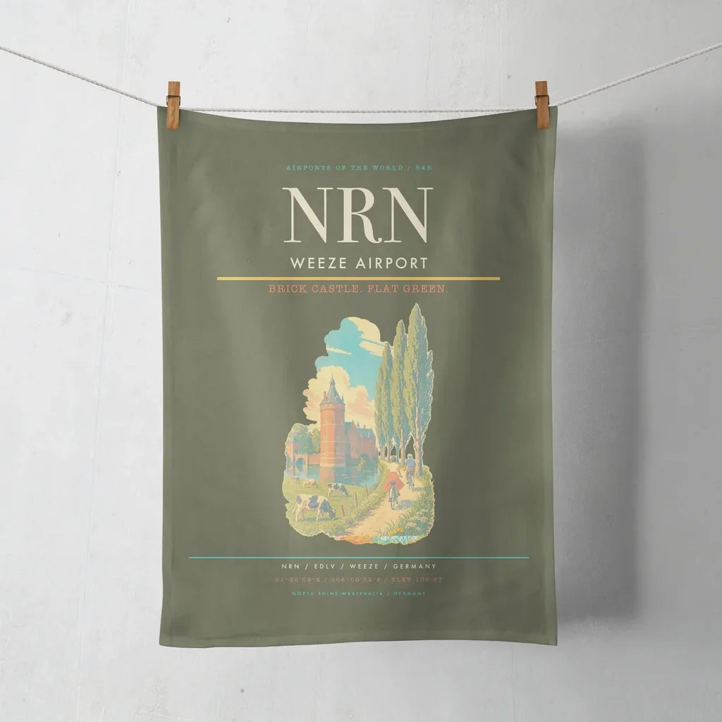 Weeze Airport (NRN) design on green army towel