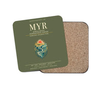 Thumbnail for Myrtle Beach International Airport (MYR) design on green army 1 piece coaster
