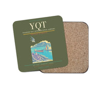 Thumbnail for Thunder Bay International Airport (YQT) design on green army 1 piece coaster