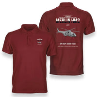 Thumbnail for Leonardo AW101 Merlin HM2 design on red double-side polo t-shirt, double-side print