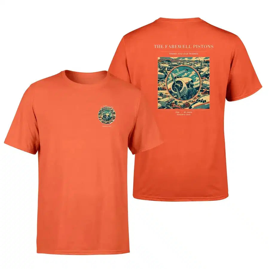VINTAGE G4131 - The Farewell Pistons - Double-Side T-Shirt design on orange double side t shirt