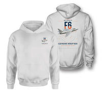Thumbnail for Hawker Hunter F6 design on white double-side hoodie, double-side print
