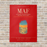 Thumbnail for Midland International Air and Space Port MAF - Canvas Framed - Red