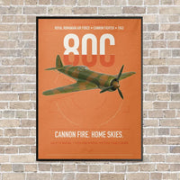 Thumbnail for IAR 80C vertical canvas print - framed - orange background