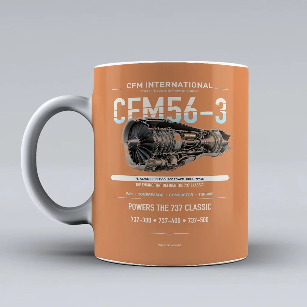 Mug design on orange cfm56 3