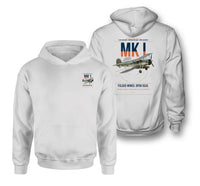 Thumbnail for Fairey Swordfish Mk I design on white double-side hoodie, double-side print