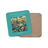Thumbnail for The Seaplane Trials - Designed Coasters design on turquoise 1-piece