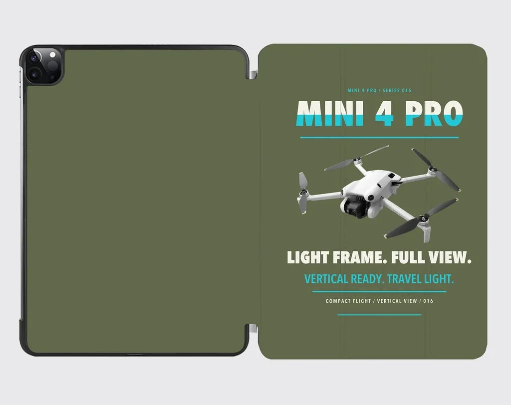 DJI Mini 4 Pro design on green army ipad tablet case